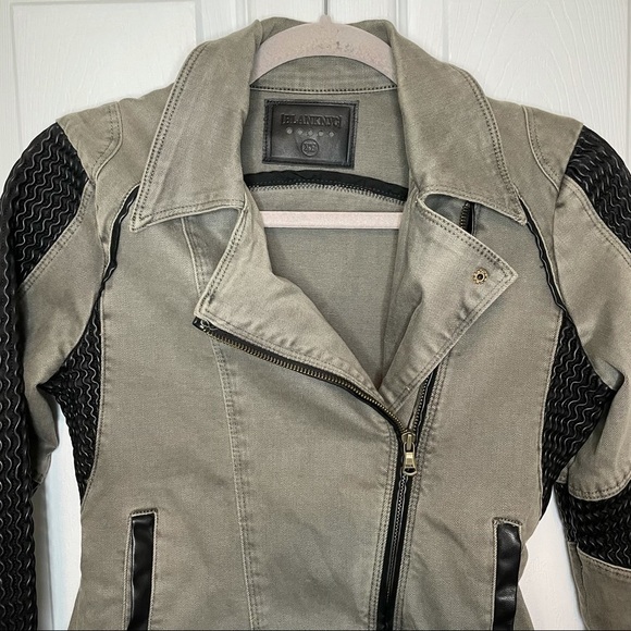 Blank NYC Cargo Moto Biker Jacket with Vegan Leather Panels XS - Picture 7 of 9
